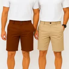 KIT 2 BERMUDA MASCULINA JEANS SARJA QUALIDADE PREMIUM COLORIDA BOLSO TRADICIONAL MASCULINO