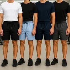 KIT 4 Short Masculino Mauricinho Tactel Elastano Básico liso Bermuda Masculina Dryfit academia