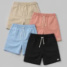Kit com 4 Short Linho Masculino Bermuda Mauricinho Moda Praia Básico curto