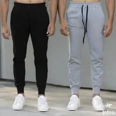 Kit 2 Calça de Moletom Pelúcido Masculina Estilo Jogger academia Caminhada e Casual com Punho