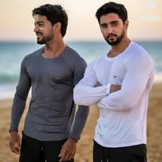 Kit 2 Camisa Térmica Proteção UV 50+ Camiseta Segunda Pele Proteção Solar Academia Manga Longa Praia