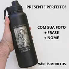 Garrafa Térmica Personalizada com foto e nome 550ml ou 750ml Aeris Bear Thermal presente