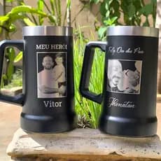 Copo Térmico pai , Caneca ou Garrafa 500ml/709ml vários tamanhos Personalizado com Sua Foto a Laser