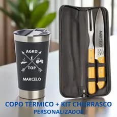 Kit Churrasco Personalizado Presente PAI Completo e exclusico - kit com copo e caneca