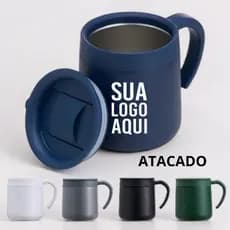 Caneca Térmica Personalizada 350ml – Logo de empresa atacado presente