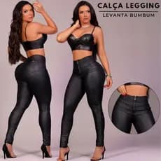 Calça Feminina Legging de Inverno Cirre Pixel Levanta Bumbum Com Ziper Cintura Alta Roupa de Frio