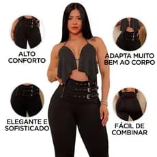 Calça Legging Feminina Modeladora Power Cintura Alta com Cinto para Inverno