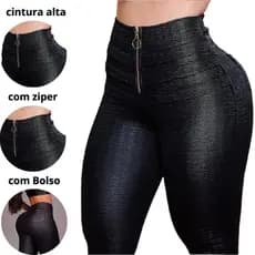 Calça Cirre Feminina | Legging Levanta Bumbum | Tecido Grosso Com Ziper | Inverno