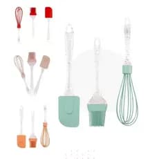 Kit Utensílios De Cozinha Confeiteiro 3 Peças Fouet Espátula Pincel