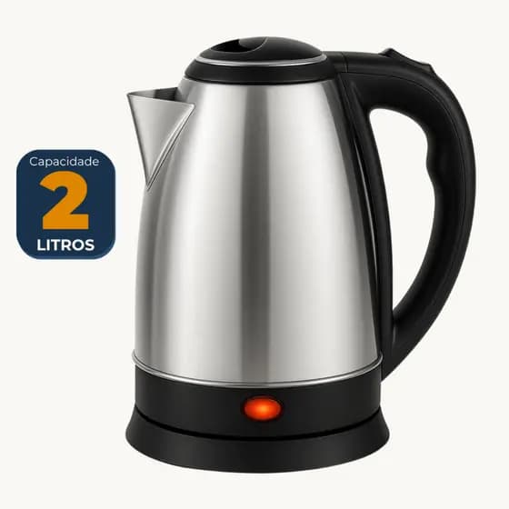 Chaleira Elétrica 2 Litros Inox 127V 220V Bule Jarra Térmica