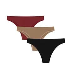 Kit com 3 Calcinhas Tanga Microfibra Com Forro  - Conjunto Calcinha Confortável Lisa Sem Estampa
