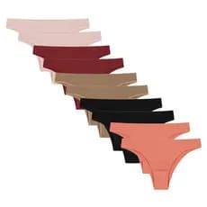 Kit com 10 Calcinhas Tanga Microfibra Com Forro - Conjunto Calcinha Confortável Lisa Sem Estampa