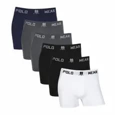 Kit 6 Cuecas Boxer Masculino Adulto - Cueca Box Masculina Polo Wear