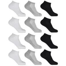 Kit 12 pares de meias invisível masculino - meia algodão preto branco cinza soquete sapatilha
