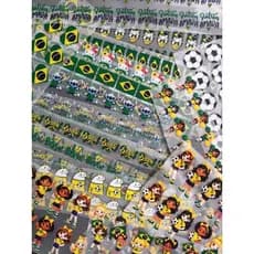16 Estampa termocolante Brasil copa para tecidos aplicar com seu o ferro de passar 3 centímetros de altura.