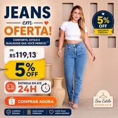 Calça Jeans Feminina Mom Cintura Alta Marmorizada Com Strass Brilho Luxo
