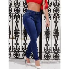 Calça Jeans Feminina Destroyer Pistolada Cos Trança