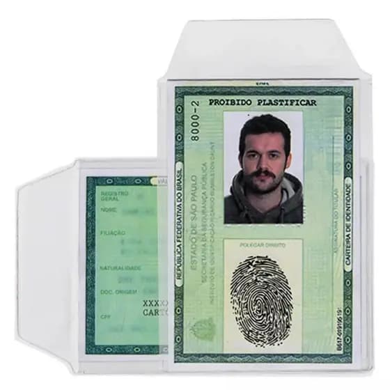 Porta RG documentos para  Envelope Saco Saquinho capa plastico Titulo