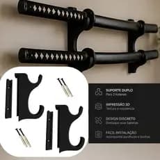 Kit Suporte Duplo Para Espada Samurai Katana Painel Ou Parede