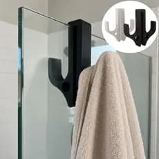 kit 4 gancho suporte duplo para box vidro 8 a 10cm para roupas toalhas roupâo organizador