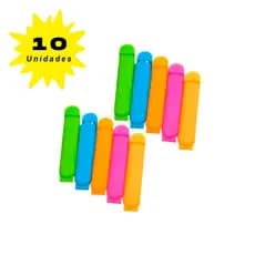 Clips Fecha Saco Embalagens 10 Peças Colorido