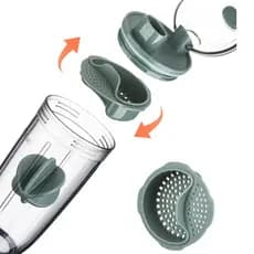 Copo Shaker Esportivo com Tampa De Bola Whisk Filtro Copo De Proteína À Prova De Vazamento 400ml