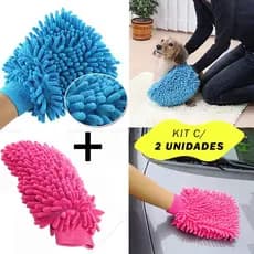 Kit 2 Unidades Luva Microfibra Limpeza Carro Moto Automóveis Bicicletas Limpeza Doméstica