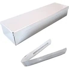 Estojo Inox (marmita) 18x5x3cm para Esterilização em Estufa + Pinça Pegador Manicure - Odontécnica