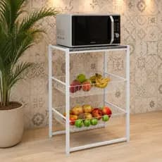 Fruteira Esmeralda Suporte Microondas Cozinha Multiuso Organizador - Mbm Decor