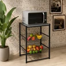 Fruteira Esmeralda Suporte para Micro-ondas Cozinha Organizador Multiuso - Mbm Decor