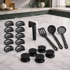 Kit Alças de Panela + Pomel Tampa + Cabo Leiteira + 3 Utensílios