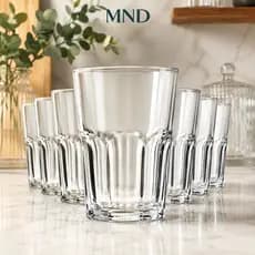 Jogo De Copos Em Vidro Kit 6 Peças Cozinha Água Suco Drink Refrigerante 350ml Mesa Posta Casa Nova