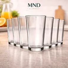 Jogo de Copos de Vidro 225ml - Kit até 12 Peças Água Suco Drink Mesa Posta Resistente