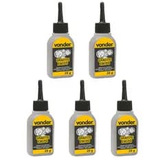 Kit 5 Grafites Em Pó 25g Vonder Para Vidros Maçanetas Cadeados Ferragens