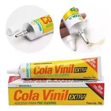 Cola Vinil Flexível Brascola Extra Adesivo Para PVC Lona Piscina Incolor 75gr Sem Tolueno