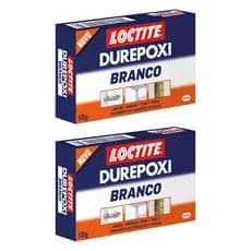 Kit 2 Durepoxi Branco 50 Gramas Massa Resina Epóxi Cola Adesiva
