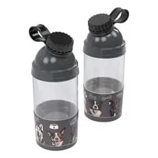 Bebedouro De Plástico Com Compartimento Pet 360ml Bebedouro Portatil Pet Cachorro Gato Bebedouro Passeio Viagem Animal
