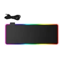 Mouse Pad Gamer com Led RGB Grande 800x300mm Preto - HE7D