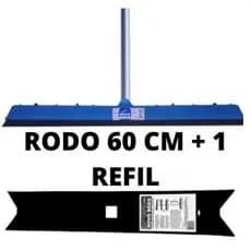 KIT RODO PLÁSTICO 60 CM CABO 1,40 MTS + REFIL BORRACHA BASE RODO 60 CM NOVO RODO