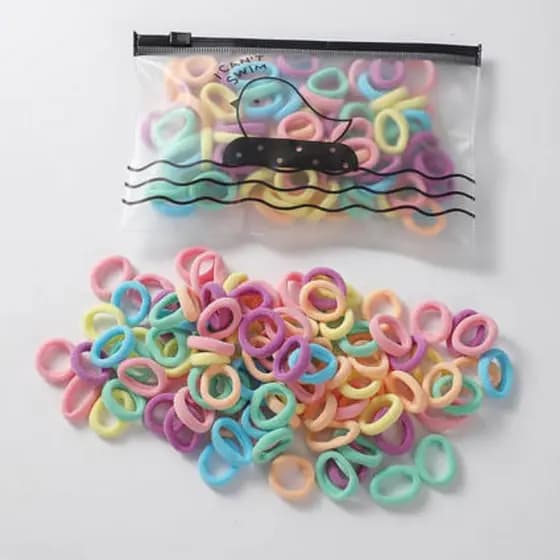 Kit 100 Peças de Mini Rabicó Xuxinha de Cabelo