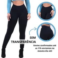 Calça Legging Suplex Feminina Cintura Alta Zero Transparência, Fitness, Academia, Dia a Dia, Envio Imediato
