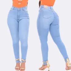 Calça Jeans Feminina Clara Lisa, com Elastano, Cintura Alta, levanta bumbum