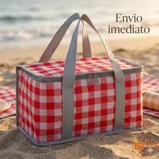 Bolsa Térmica Dobrável  Leve Compacta Resistente com zíper Praia Piquenique Acampamento Viagem Lazer