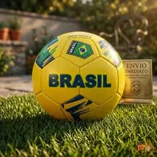 Top Bola de Futebol Brasil Número 5 Amarela Design Moderno - Bomba de ar (venda separada)
