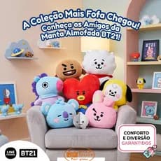 Manta Almofada Infantil Personagens BT21