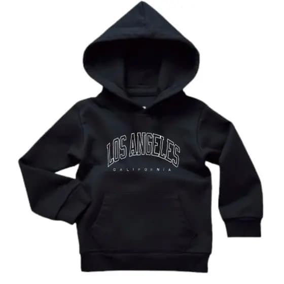 Moletom infantil Estampado Pelúciado Los Angeles Califórnia Blusa Com Capuz Algodão Canguru