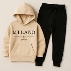 Conjunto Moletom Infantil Estampado Milano Masculino e Feminino Algodão Peluciado