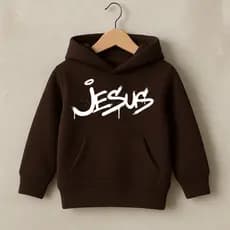 Agasalho Infantil Blusa de Frio Canguru Moletom Premium Com Capuz Flanelado 100% Algodão JESUS