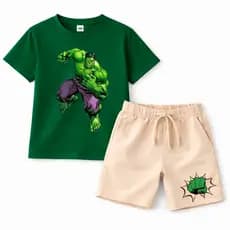 Conjunto Infantil Estampado Hulk Personagem Super Herói Moda Kids 100% Algodão