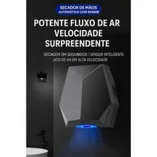 Secador de Mão Elétrico para Banheiros | Parede, Potente e Silencioso